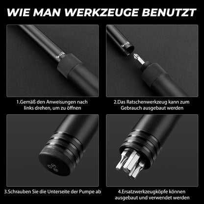 Mini polkupyörän ilmapumppu räikkäavaimella, 80 PSI, alumiinia, ROCKBROS