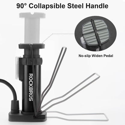 Mini kannettava ilmapumppu jalkapumppu kaikille venttiileille SV/AV ROCKBROS
