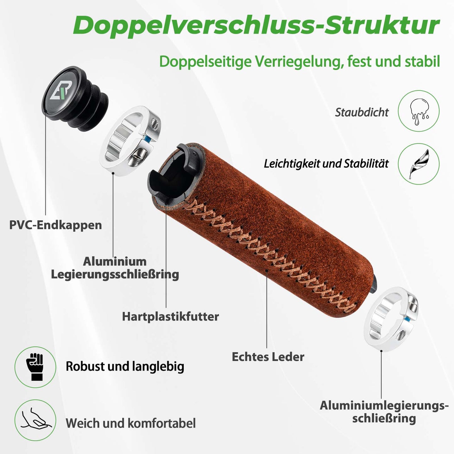 Maastopyörän kahvat Ergonominen ohjaustangon kahvat Liukumattomat 22 mm ROCKBROS -renkaille