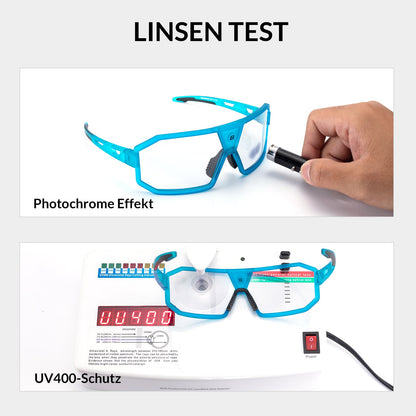 Fotokromiset aurinkolasit UV400-suojauksella, unisex-pyöräilylasit, siniset, ROCKBROS