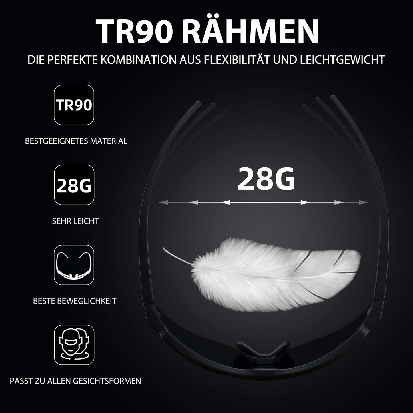 Polarisoidut pyöräilylasit, joissa on neljä vaihdettavaa linssiä ROCKBROS