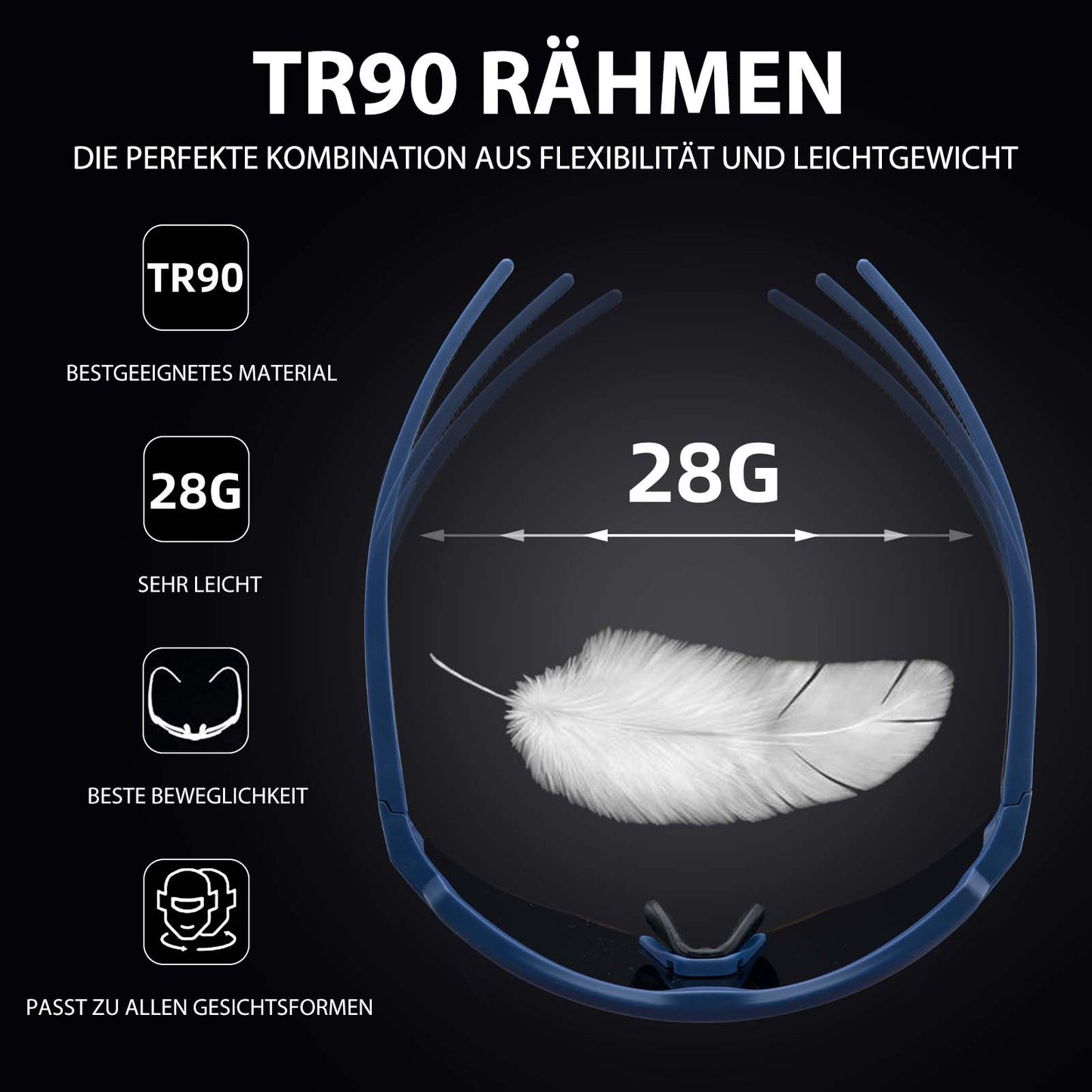 Polarisoidut pyöräilylasit, joissa on neljä vaihdettavaa linssiä ROCKBROS