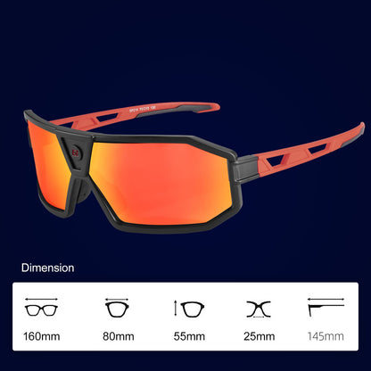 Polarisoidut aurinkolasit pyöräilylasit unisex musta-punainen ROCKBROS