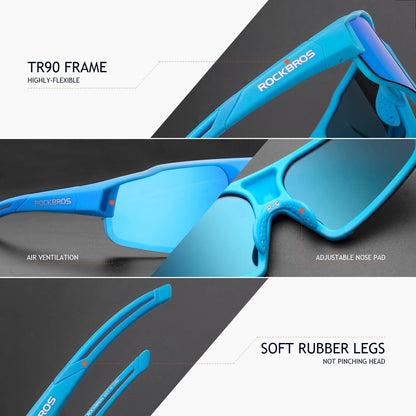 Polarisoidut aurinkolasit UV400-suojalla, vaaleansiniset, unisex, ROCKBROS