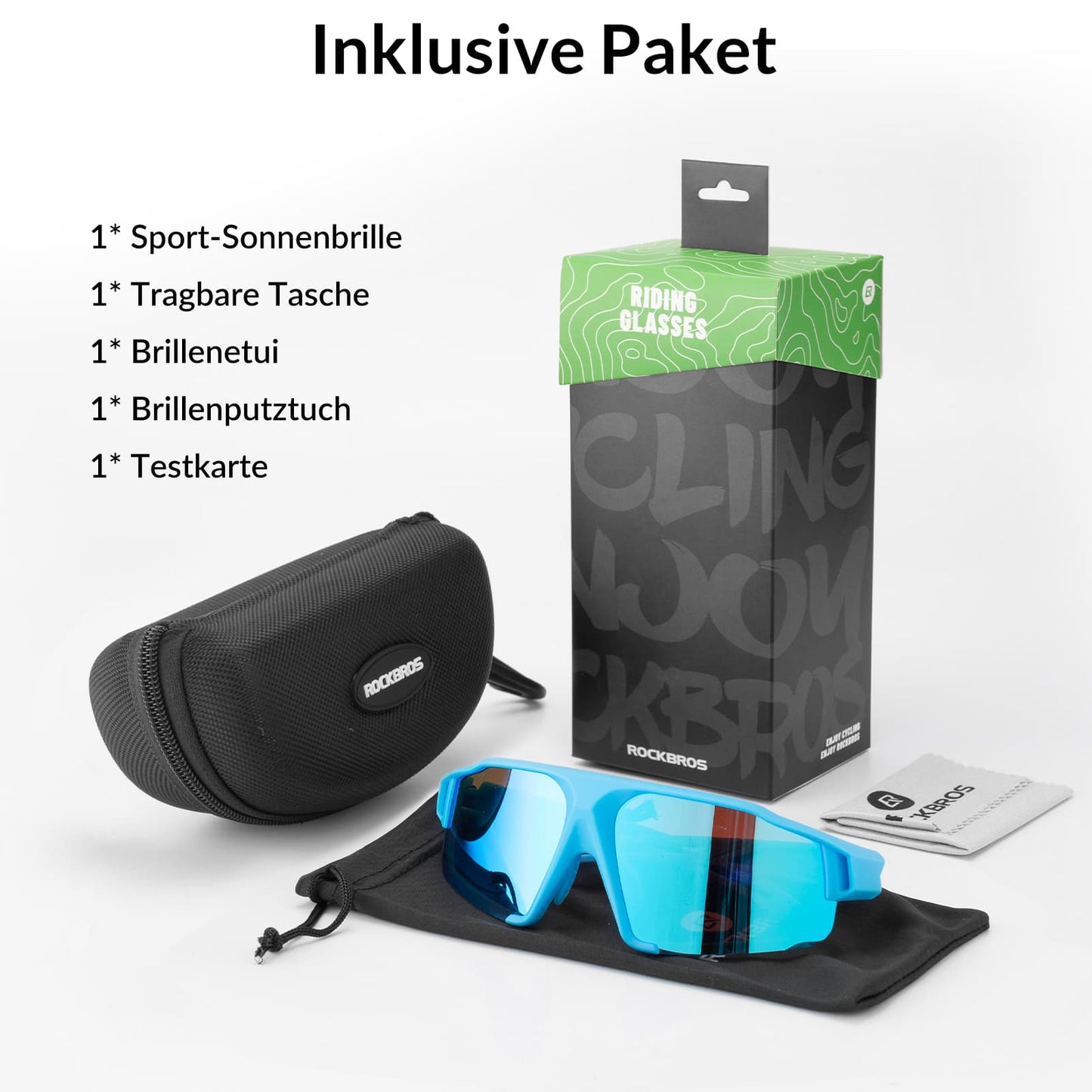 Polarisoidut aurinkolasit UV400-suojalla, vaaleansiniset, unisex, ROCKBROS