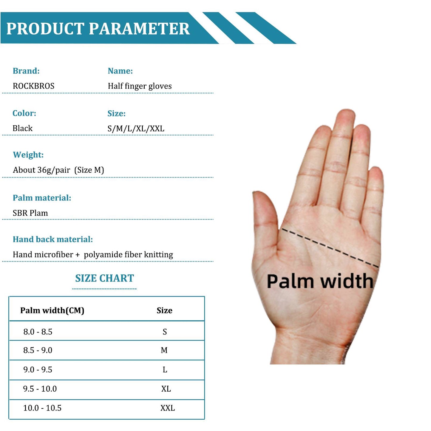 Pyöräilyhanskat, yleiskäyttöiset harjoitushanskat, ROCKBROS