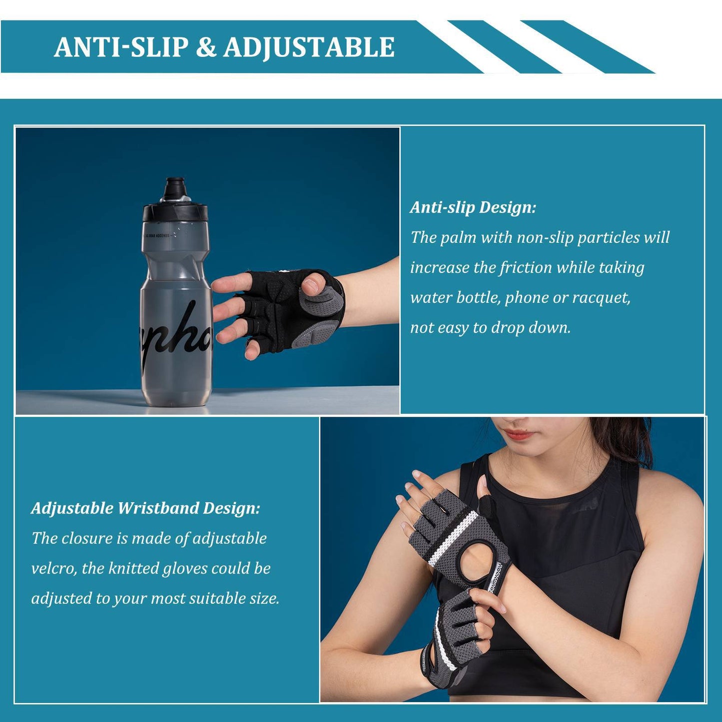 Pyöräilyhanskat, yleiskäyttöiset harjoitushanskat, ROCKBROS