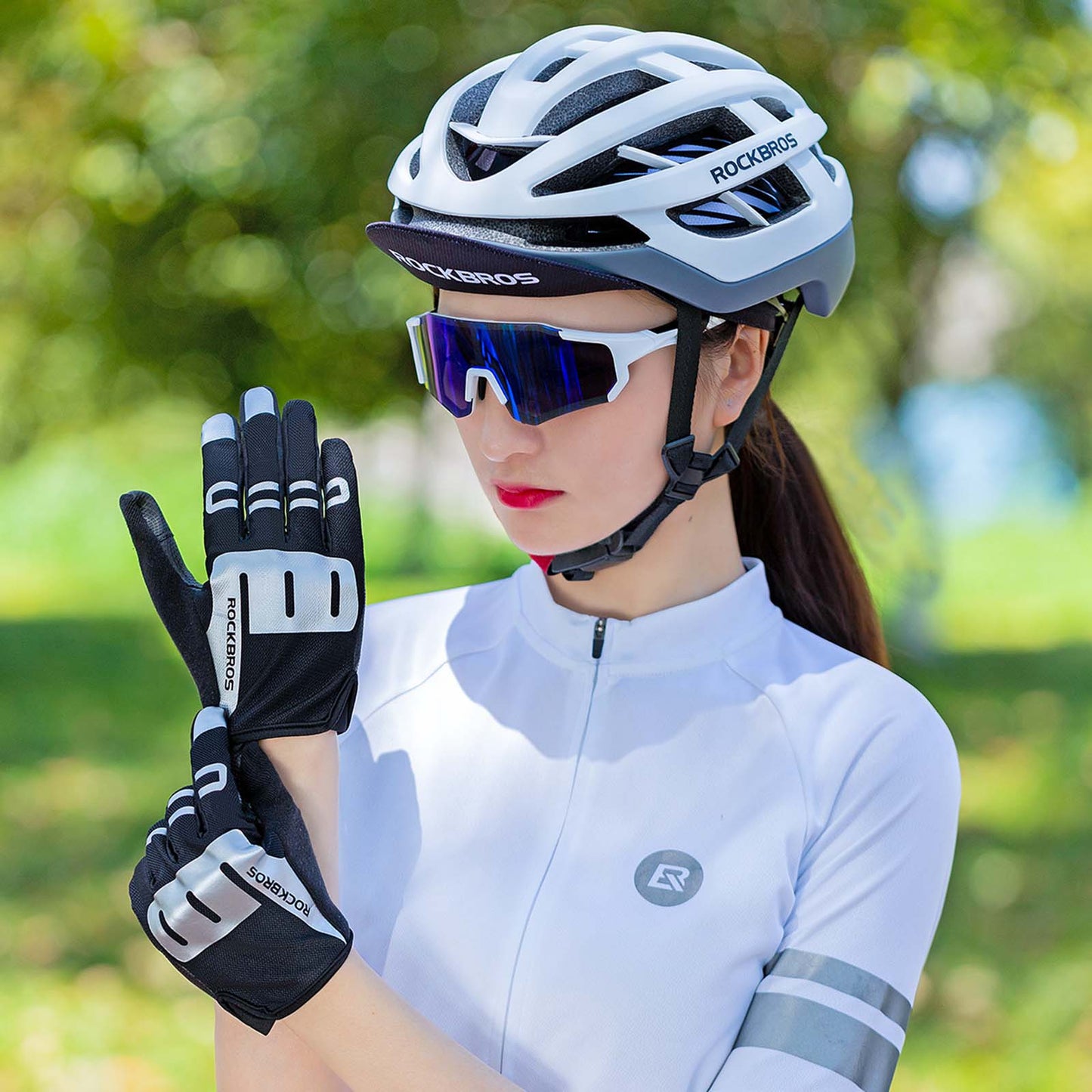 Ratsastuskäsineet Full Finger SBR Miesten urheilukäsineet M-XXL ROCKBROS