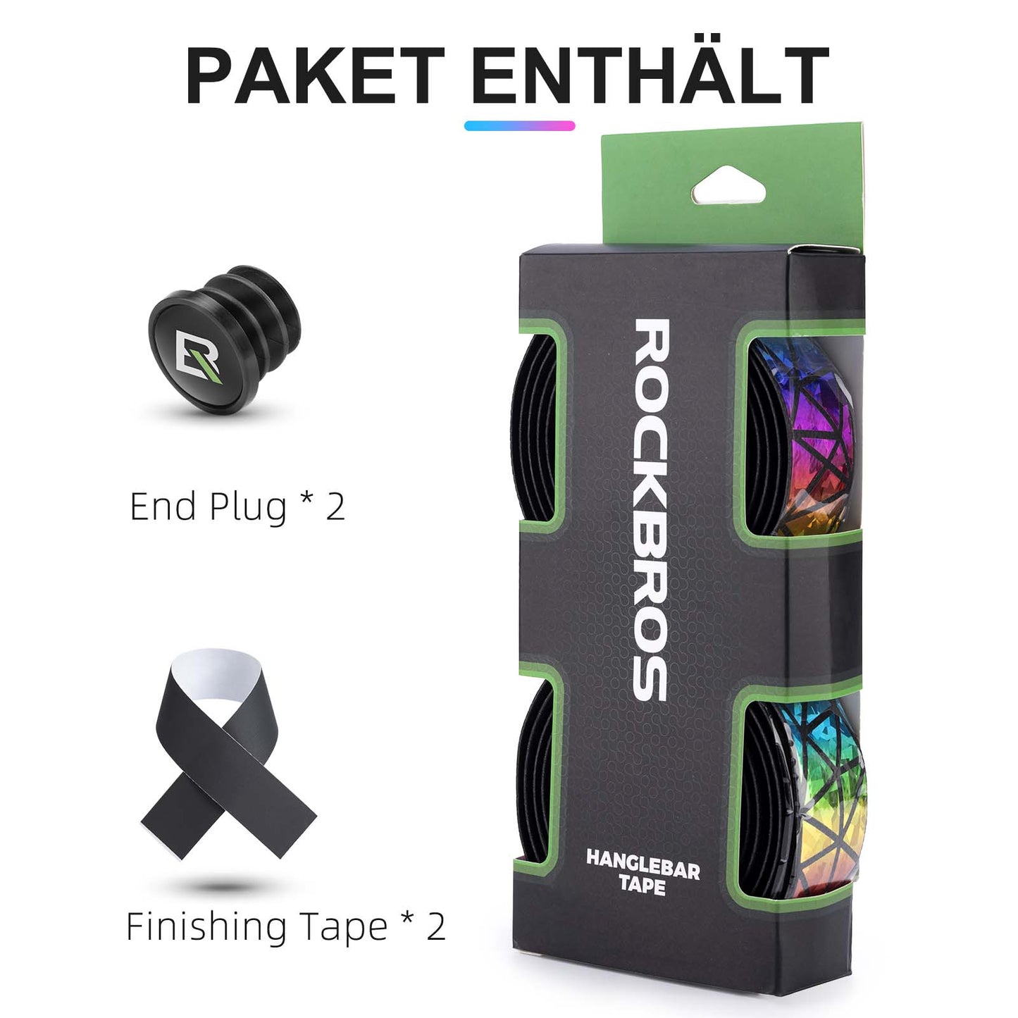 Liukumaton ohjaustangon teippi maasto- ja maantiepyörille, 2 rullaa, ROCKBROS