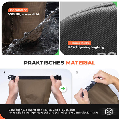 Satulalaukku, vedenpitävä polkupyörälaukku, laajennettava sisätaskulla, ROCKBROS