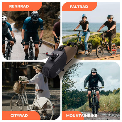 Satulalaukku, vedenpitävä polkupyörälaukku, laajennettava sisätaskulla, ROCKBROS