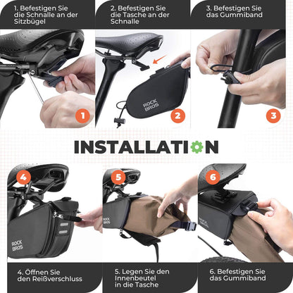 Satulalaukku, vedenpitävä polkupyörälaukku, laajennettava sisätaskulla, ROCKBROS