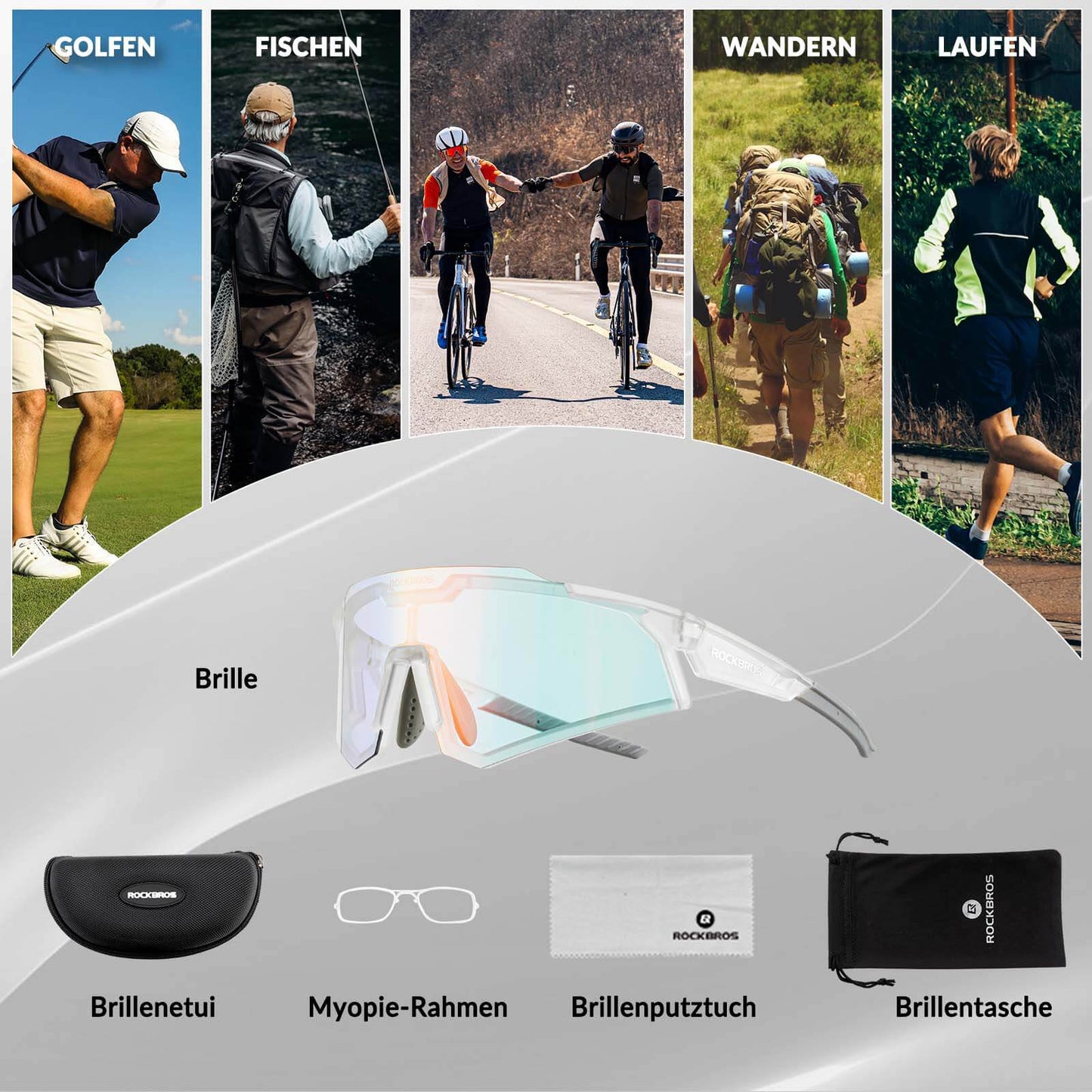 Aurinkolasit, pyöräilylasit, itsetummuvat, ulkokäyttöön, UV400-suoja, ROCKBROS