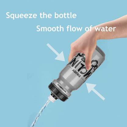 ROCKBROS 600 ml:n urheilujuomapullo PP5-muovista, toimitetaan pölysuojalla.