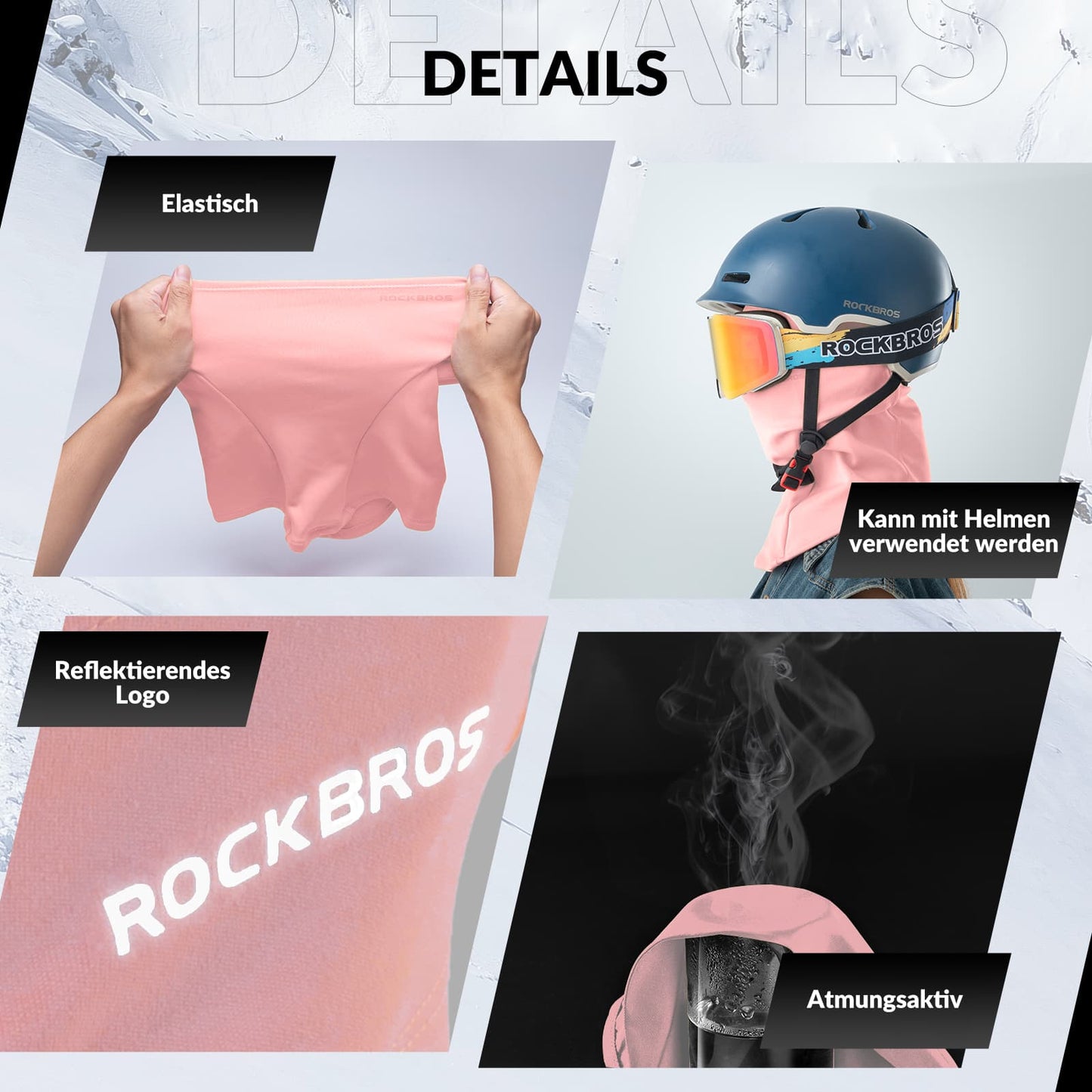 Pipohajoava, 2 kpl, syksy/talvi, ulkoiluun, unisex, ROCKBROS