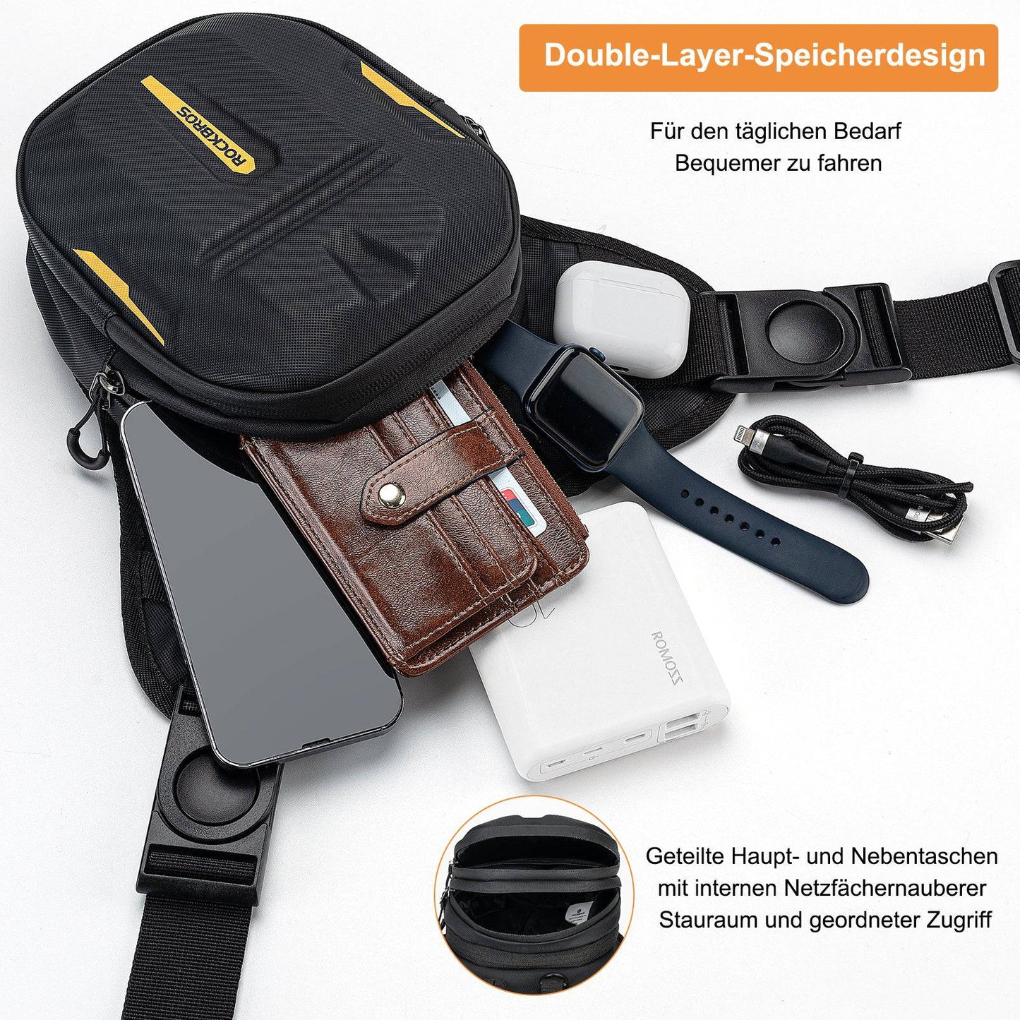 Tankkilaukku magneettiselkänojalla, moottoripyörän jalkalaukku olkahihnalla, ROCKBROS