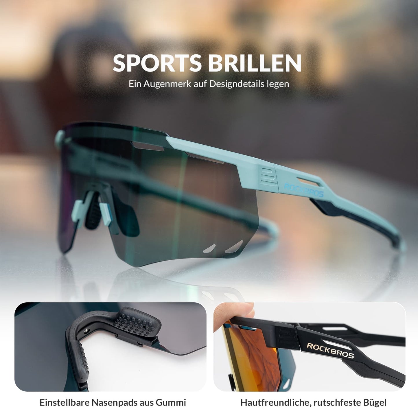 Ultrakevyet pyöräilylasit, fotokromiset aurinkolasit UV400-suojalla, ROCKBROS