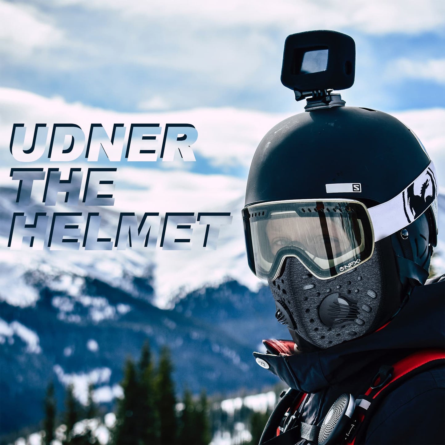 Lämmin balaklava, talvifleece-kauluri hengityssuodattimella, ROCKBROS