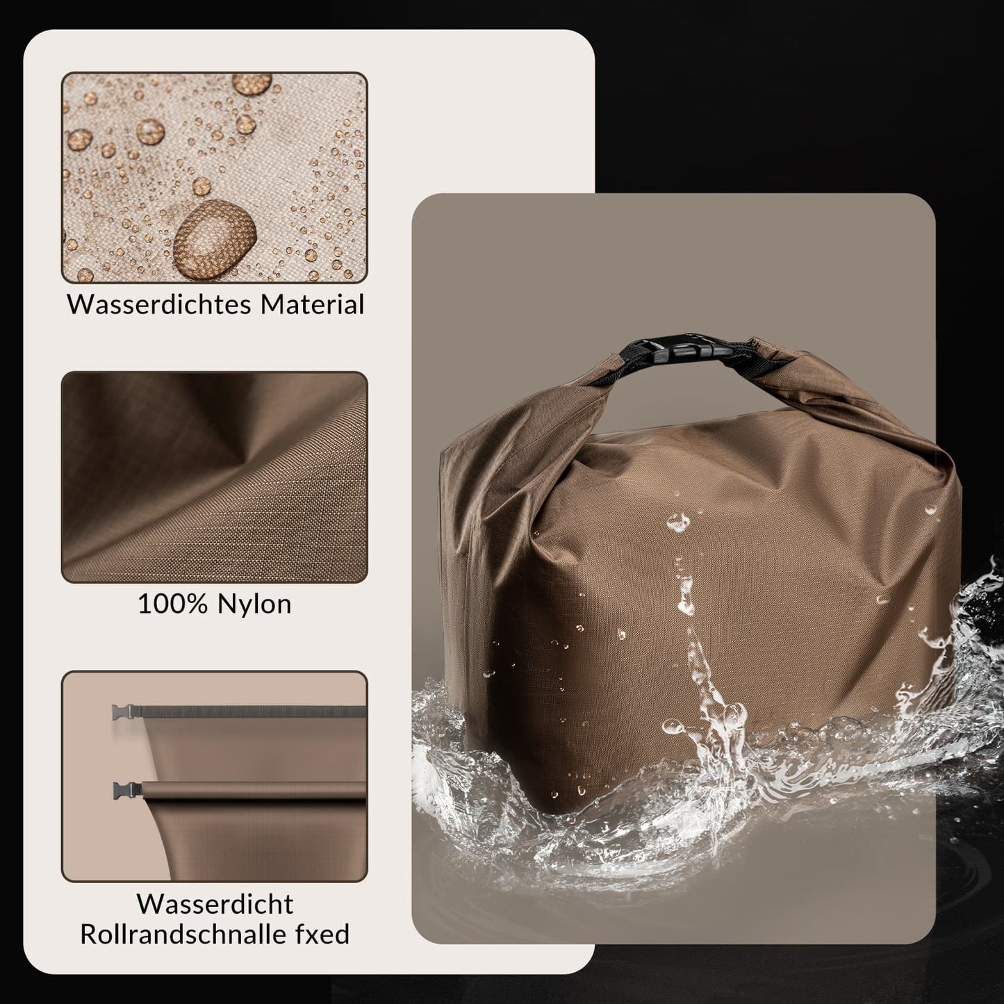 Vedenpitävä ohjaustankolaukku, irrotettava polkupyörän kori, noin 5,5 l, ROCKBROS