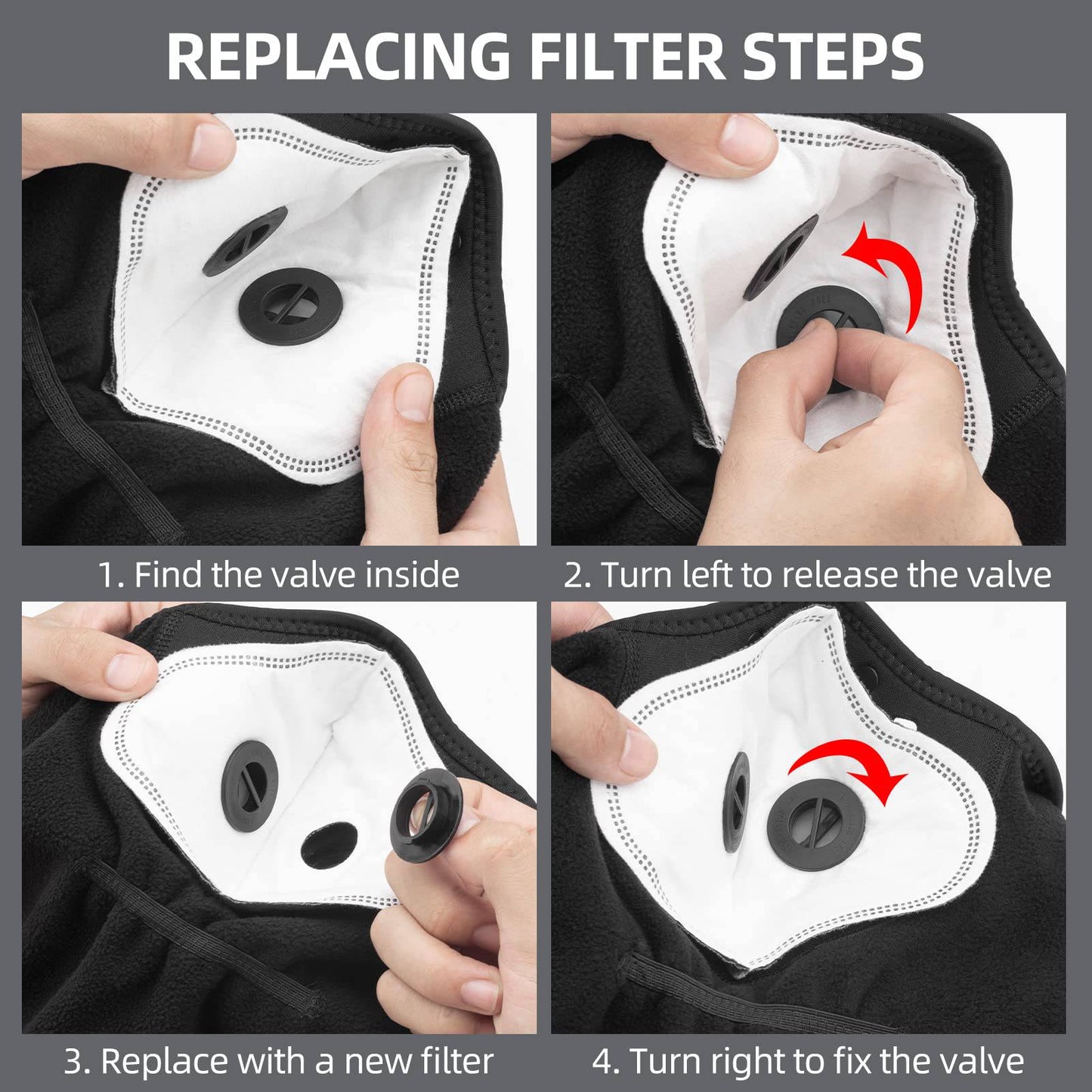 Tuulenpitävä ja pölyä hylkivä balaklava-talvikauluspaita ROCKBROS