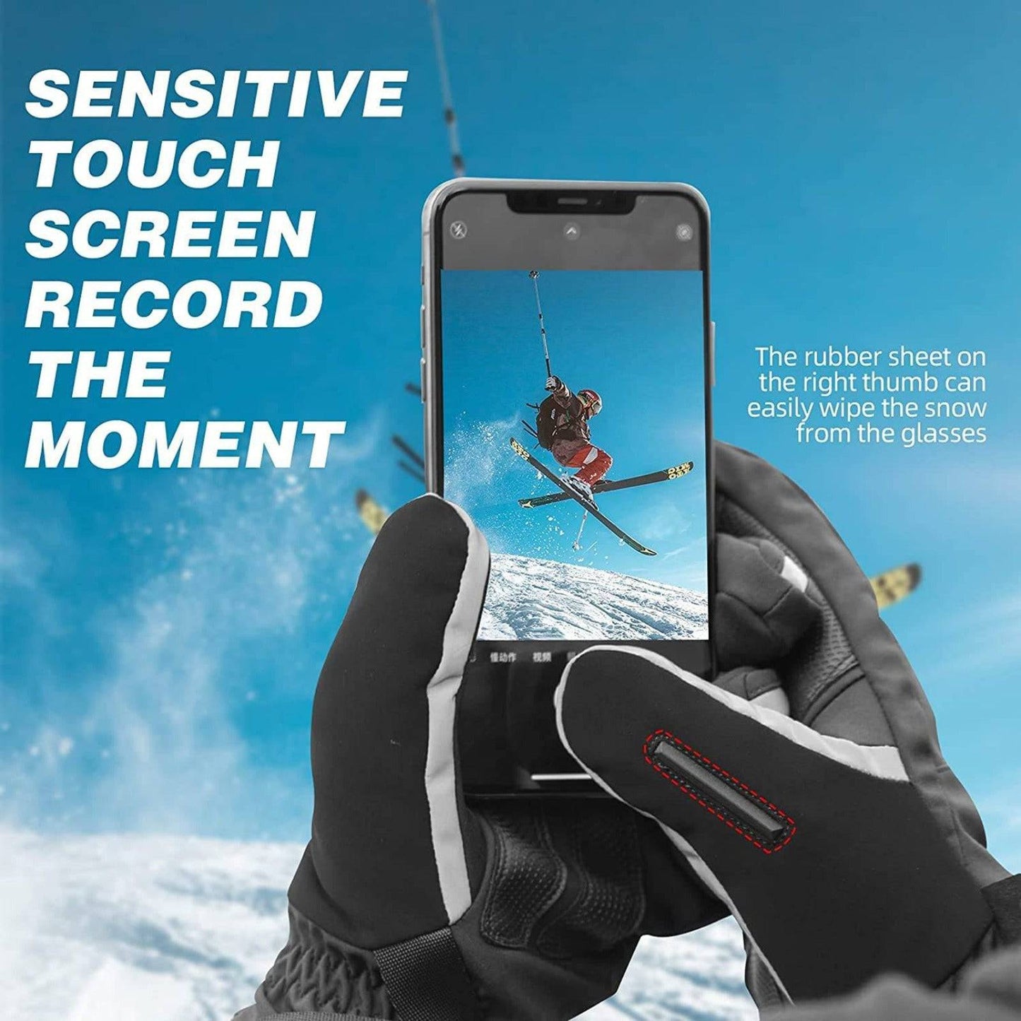 Miesten talvipyöräilykäsineet, tuulenpitävät, koot M-2XL, ROCKBROS