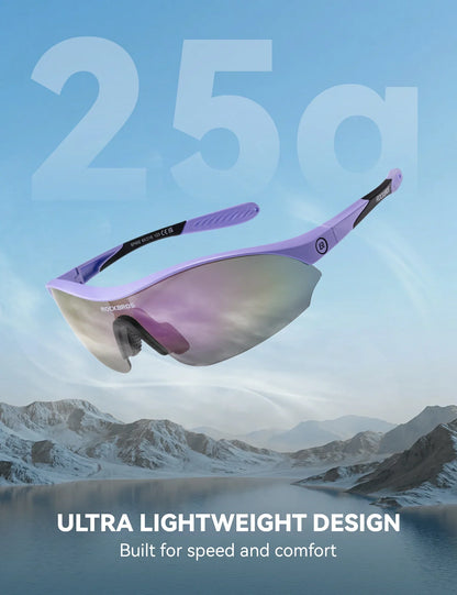 ROCKBROS urheilupyöräilyaurinkolasit 3 vaihdettavalla UV400-linssillä