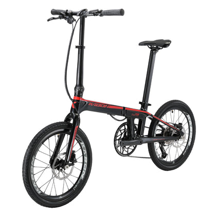 KABON City Taittopyörä hiilikuitu Shimano Altus 9 vaihdetta 20 tuumaa
