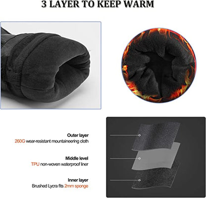 ROCKBROS Winter Gloves Lasketteluhanskat Naiset Miesten Lämpimät Tuulenpitävät Ski Lumilautailuun -20 astetta