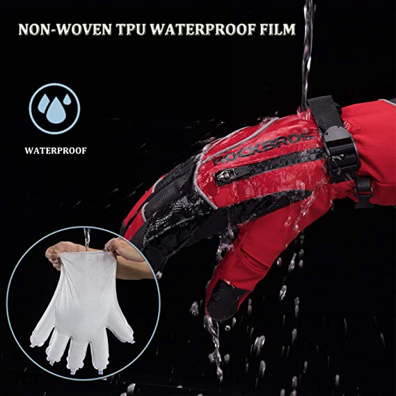 ROCKBROS Winter Gloves Lasketteluhanskat Naiset Miesten Lämpimät Tuulenpitävät Ski Lumilautailuun -20 astetta