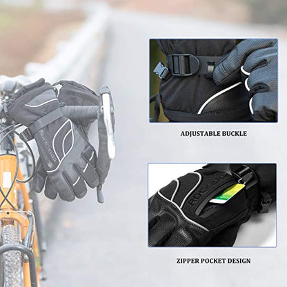 ROCKBROS Winter Gloves Lasketteluhanskat Naiset Miesten Lämpimät Tuulenpitävät Ski Lumilautailuun -20 astetta