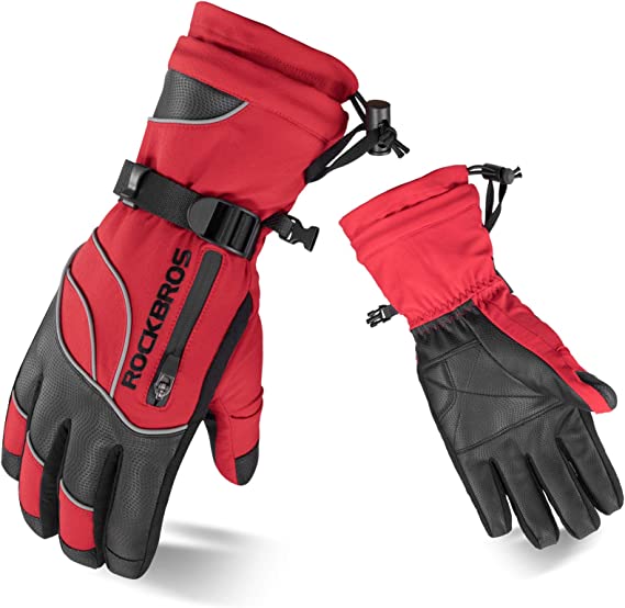 ROCKBROS Winter Gloves Lasketteluhanskat Naiset Miesten Lämpimät Tuulenpitävät Ski Lumilautailuun -20 astetta