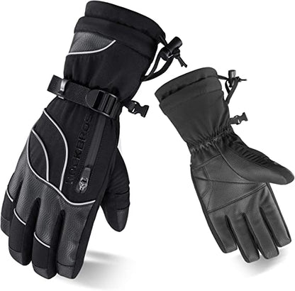 ROCKBROS Winter Gloves Lasketteluhanskat Naiset Miesten Lämpimät Tuulenpitävät Ski Lumilautailuun -20 astetta
