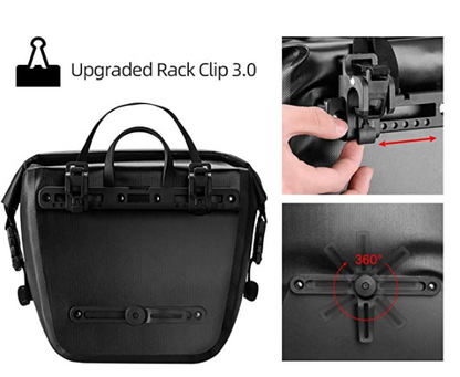 ROCKBROS AS-003-1BK Edessä/takana kantolaukku 12-16L