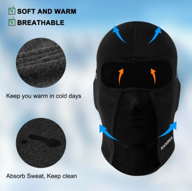 ROCKBROS LF8010 Balaclava Tuulimaski Talvi Pyöräilymaski 2 Tyyppiä