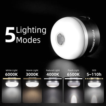ROCKBROS Ulkoilu Retkeilylyhty USB Taskulamput 600 Lumenia IPX65 LED Valo Akku